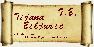 Tijana Biljurić vizit kartica